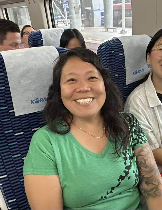 서울에서 부산으로 가는 기차를 탄 해외 입양인 김미정 씨. 본인 제공