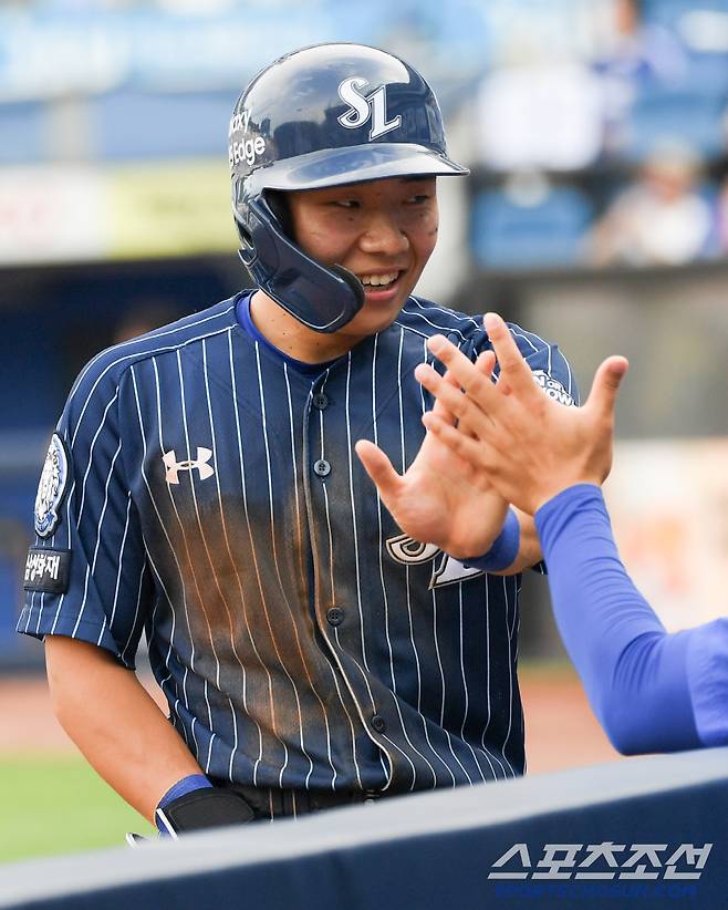 15일 대구 라이온즈파크에서 열린 삼성 라이온즈와 KT 위즈의 경기. 삼성 김지찬이 득점을 올리고 있다. 대구=박재만 기자 pjm@sportschosun.com/2025.06.15/