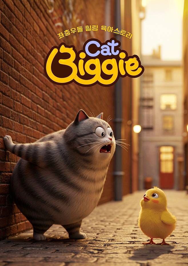 CJ ENM이 인공지능(AI)으로 자체 제작한 애니메이션 캣 비기(Cat Biggie) 포스터  [CJ ENM 제공]
