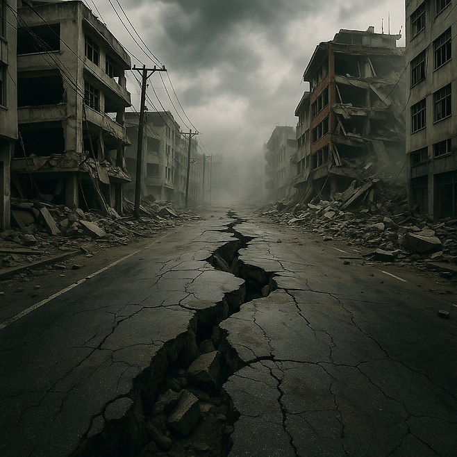 지진 일러스트. [챗gpt를 이용해 제작]