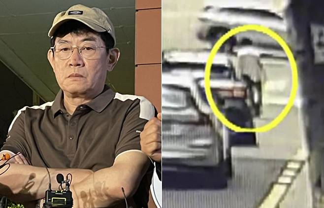 개그맨 이경규 씨가 지난 8일 비틀거리며 차도를 걷고 있는 모습. 연합뉴스·MBN 보도 화면 캡처