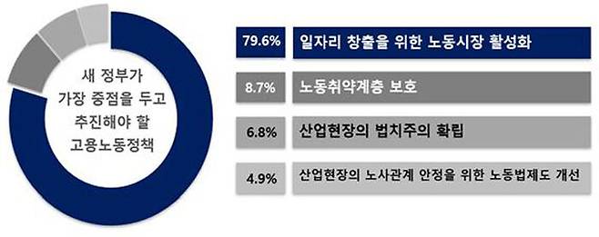 새 정부가 가장 중점을 두고 추진해야 할 고용노동정책