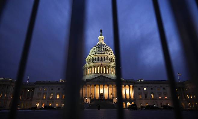 미국 워싱턴DC의 미국 국회의사당. 워싱턴DC=AFP연합뉴스