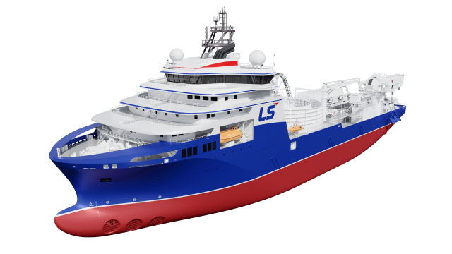 LS마린솔루션이 튀르키예의 테르산 조선소로부터 건조하기로 한 신규 해저케이블 포설선 조감도.사진=LS마린솔루션