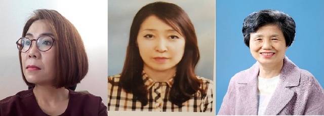 (왼쪽부터) 바다문학상 대상 수상자 정연정 시인, 본상 수상자 김미정 수필가, 찾아주는 바다문학상 김영 시인. 사진=바다문학상 운영위원회 제공