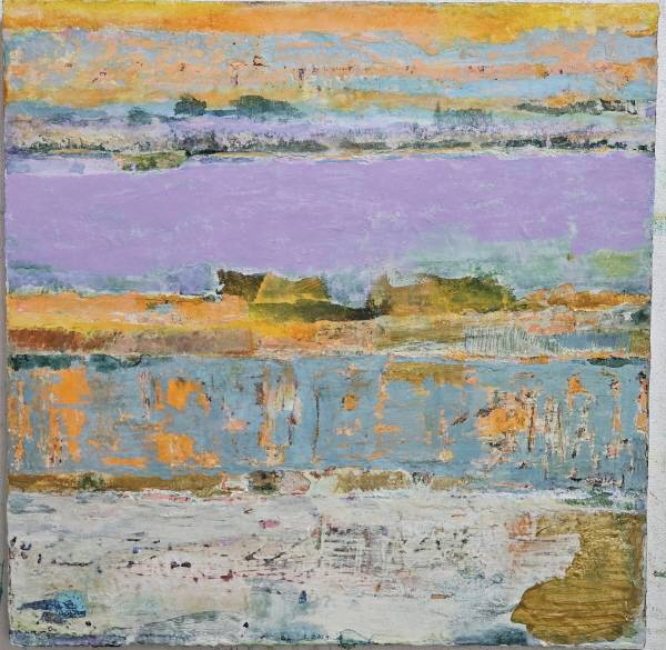 석양 위의 키스_화판 위 혼합재료_56-56cm