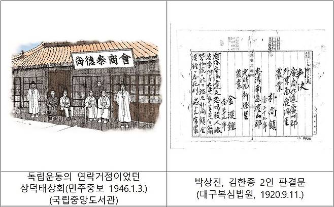 국가보훈부가 7월의 독립운동으로 선정한 대구 상덕태상회를 중심으로 전국으로 뻗어간 항일 독립망의 거점 ‘광복회’가 선정됐다. 사진은 상덕태상회와 관련사료. /국가보훈부 제공