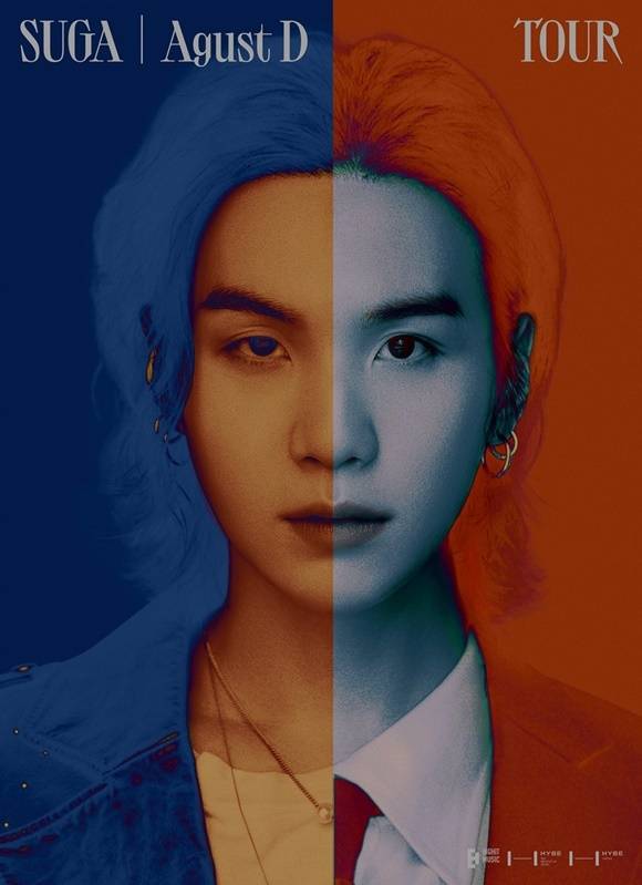 슈가는 솔로 아티스트 어거스트 디로 2023년 4월 솔로 앨범 'D-DAY'를 발매했다. 곡 작사, 작곡은 물론이고 앨범 프로듀싱을 맡아 'D-DAY'의 기획부터 콘셉트, 구성 등 작업 전반을 이끌었고 입대 전까지 월드 투어를 통해 전 세계 팬들을 만났다. /빅히트 뮤직