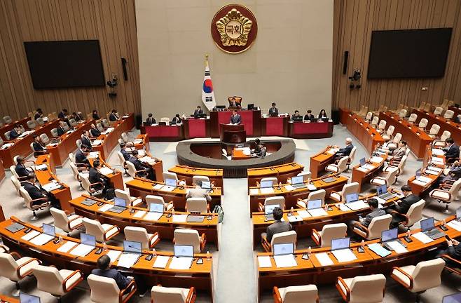 1일 국회에서 예산결산특별위원회의 추가경정예산(추경)안 심사를 위한 종합정책질의가 열리고 있다. 사진=연합뉴스