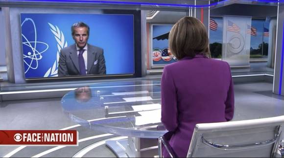 라파엘 그로시 국제원자력기구(IAEA) 사무총장은 29일 방영된 CBS 뉴스와의 인터뷰(27일 사전 녹화)에서 “이란이 몇 달 안에 농축 우라늄을 생산할 수 있다”고 밝혔다. 출처=CBS 뉴스