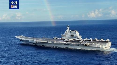 중국중앙TV(CCTV)가 공개한 랴오닝함·산둥함 훈련 사진 [CCTV 캡처. 재판매 및 DB 금지]