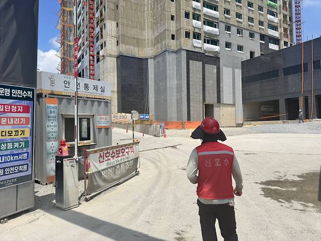 같은 날 서구 염주사거리 인근 공사장. /임지섭 기자 ljs@namdonews.com