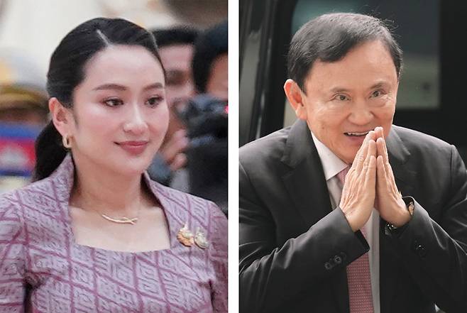 패통탄 총리(왼쪽), 탁신 전 총리.