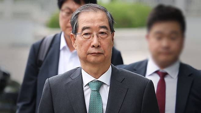 내란특검 출석하는 한덕수 전 총리