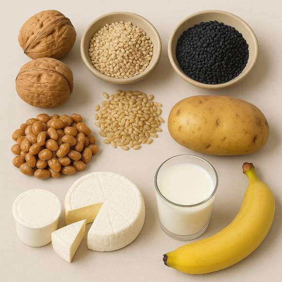 호두, 참깨, 발효식품, 유제품 등이 아이를 행복하게 하는 음식으로 지목됐다. 사진은 AI로 생성한 이미지. [사진=챗GPT]