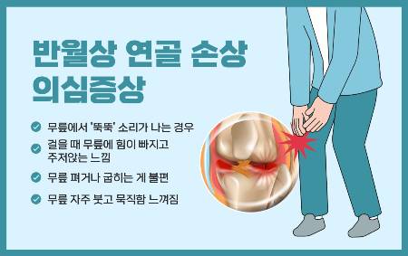 반월상 연골 손상 의심증상./사진=힘찬병원