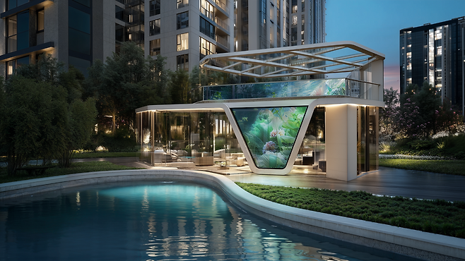 푸르지오 AI 미디어 파고라 [사진=대우건설]