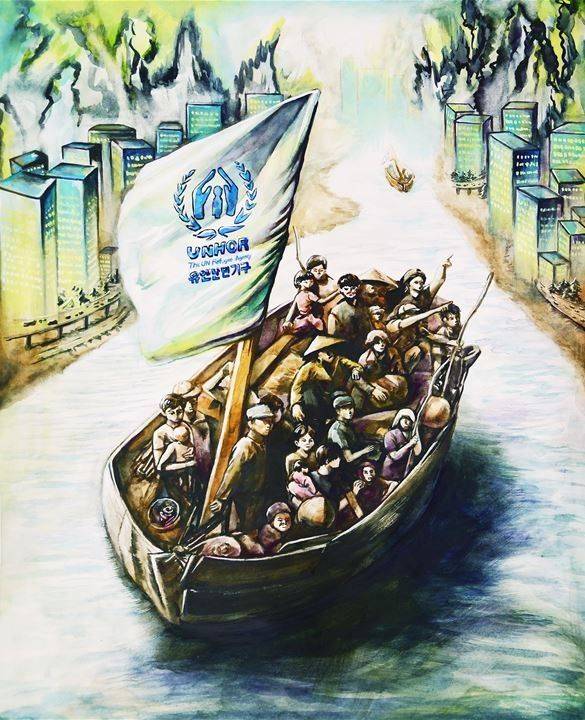 [서산=뉴시스] 올해 안견문화제 전국청소년미술공모전 현동자상 수상작. 중고등부문 홍지인 학생의 '내가 생각하는 유토피아'. (사진=(재)서산문화재단 제공) 2025.07.02. photo@newsis.com *재판매 및 DB 금지