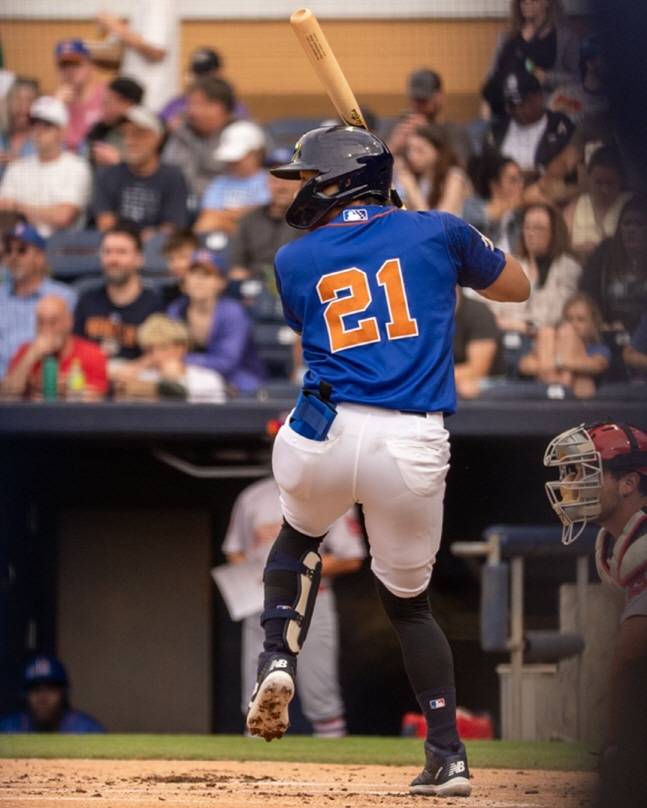 타석을 소화하는 김하성(왼쪽). /사진=더럼 불스 공식 SNS