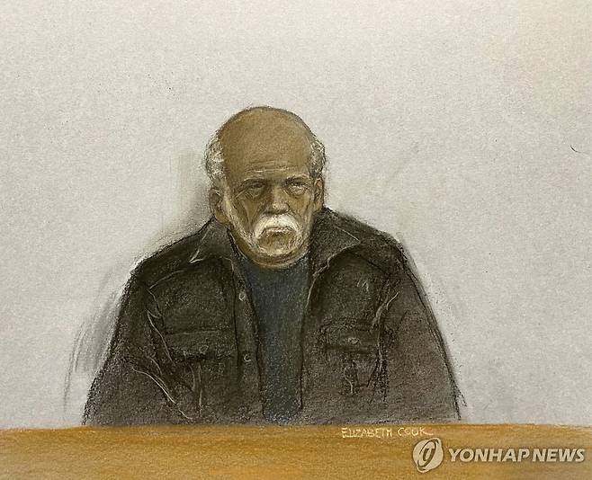 법정 스케치 속 피고인 [AP/PA 연합뉴스]