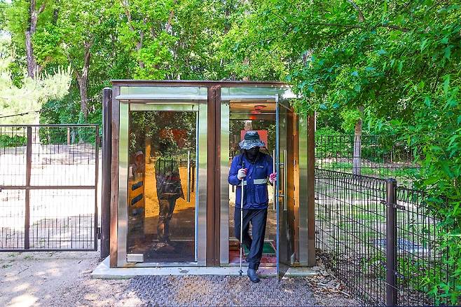 방역 부스 [사진/백승렬 기자]