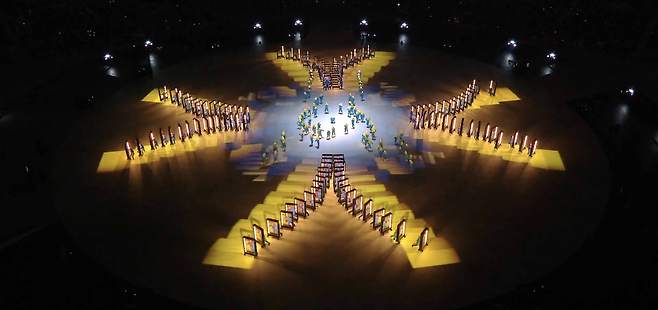 닷밀이 2018 평창동계올림픽 개폐막식에서 제작한 프로젝션 맵핑 콘텐츠/사진=닷밀 홈페이지