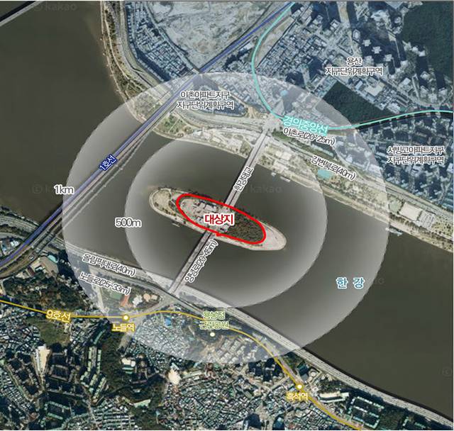 서울 용산구 이촌동 '노들 글로벌 예술섬' 위치도. [서울시 제공]