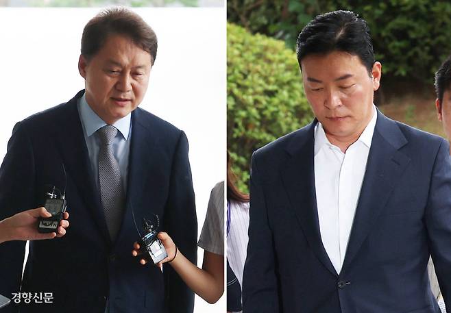 굳은 얼굴 윤석열 전 대통령의 내란·외환 혐의 수사를 위해 소환된 김주현 전 민정수석이 3일 내란 특검 사무실이 있는 서울고검 청사로 출석하고 있다(왼쪽 사진). 이날 소환된 김성훈 전 대통령경호처 차장이 특검 사무실로 들어서고 있다. 정효진 기자