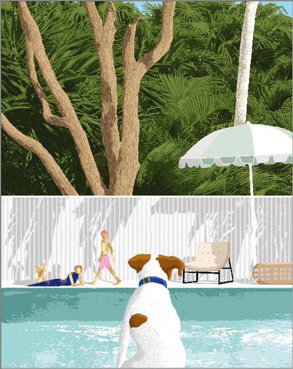 고스 작가의 ‘La famille a la piscine(수영장의 한가족)’.  신세계갤러리 센텀시티점 제공