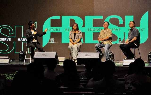 곽병훈(왼쪽) 나의교회 목사가 1일 경기도 안양 새중앙교회에서 열린 제3회 프레시 콘퍼런스에서 다음세대 패널토의를 진행하고 있다. 왼쪽부터 곽 목사, 유지혜 한성교회 전도사, 홍정수 교회학교연구소 소장, 조성민 아이자야씩스티원 간사.