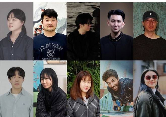 2025 Kiaf HIGHLIGHTS 세미파이널 작가 10인 (왼쪽 상단부터 시계방향으로 김아라, 김정인, 무나씨, 박그림, 박노완, 유 시아오, 지오프리 피통, 홍세진, 조은시, 이동훈(사진 제공 각 갤러리) *재판매 및 DB 금지