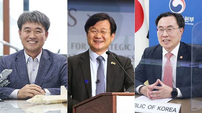 류광수 전 KAI 부사장, 강은호 전 방사청장, 문승욱 전 산자부 장관 (왼쪽부터)