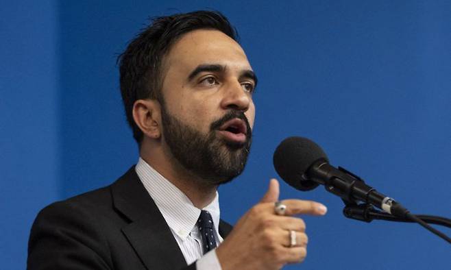 조란 맘다니 미국 민주당 뉴욕시장 후보. AP연합뉴스