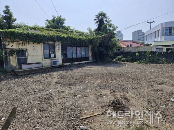 정비작업이 끝난 후, 마침 내 드러난 집 마당 전경.