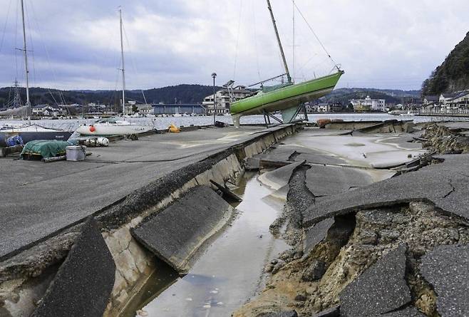 2011년 동일본 대지진 당시 피해가 발생했던 일본 항구. 뉴시스