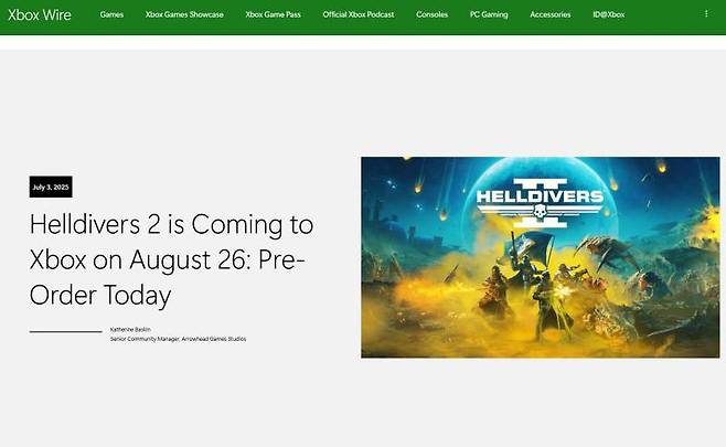 XBOX로 출시되는 헬다이버즈2