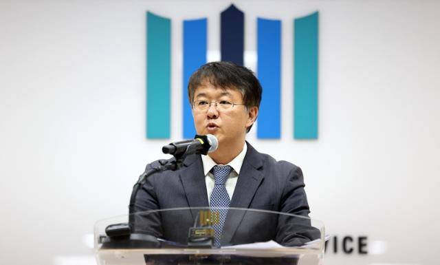 김태훈 신임 서울남부지검장이 4일 서울 양천구 서울남부지검 청사에서 열린 취임식에서 취임사를 하고 있다. 뉴시스