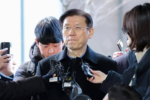 박종준 전 대통령경호처장이 1월 10일 서울 서대문구 경찰 국가수사본부에 출석하고 있다. 류기찬 인턴기자