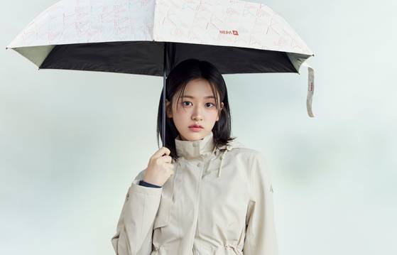K-pop girl group IVE member An Yu-jin is wearing a raincoat from Nepa, a local sportswear brand, in the label's 2025 Spring/Summer promotional campaign [NEPA]