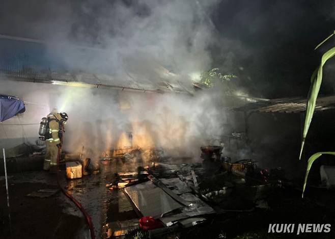 홍천군 남면 유치리 단독주택 화재(강원특별자치도 소방본부 제공)