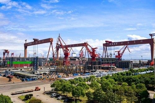 중국 내 조선소 [중국 차이신 캡처]