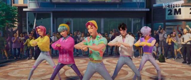 넷플릭스 애니메이션 영화 '케이팝 데몬 헌터스'에 등장하는 보이그룹 사자보이스. 넷플릭스 제공