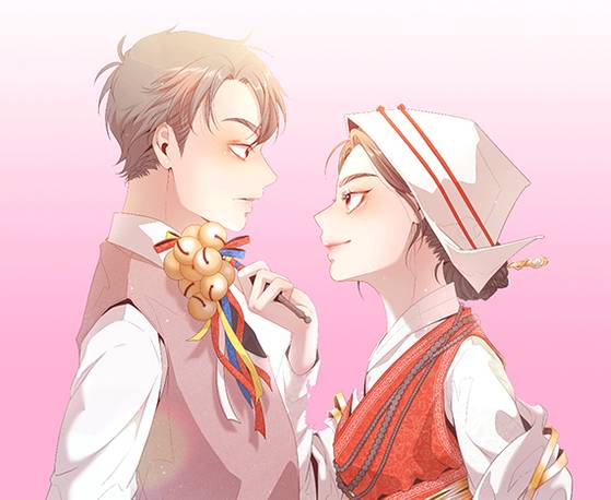 최근 드라마화된 오컬트 학원 로맨스 웹툰 ‘견우와 선녀’.  [사진 네이버 웹툰]