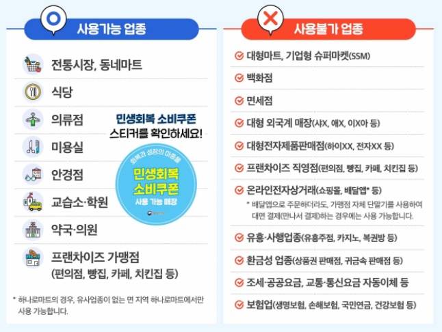 소비쿠폰 사용처 설명도. /자료제공=행정안전부