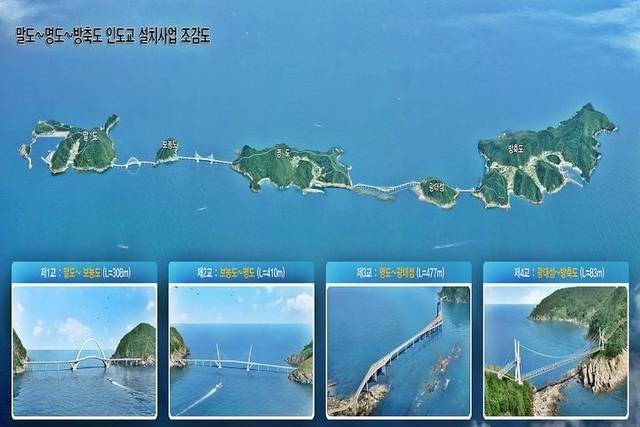 전북 군산의 고군산군도인 말도와 명도, 방축도를 잇는 인도교 설치 조감도. 군산시청 제공