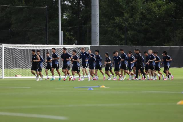 지난달 15일 2025 피파 클럽월드컵에 참가한 울산 현대 선수들의 훈련 모습. 한국프로축구연맹 제공