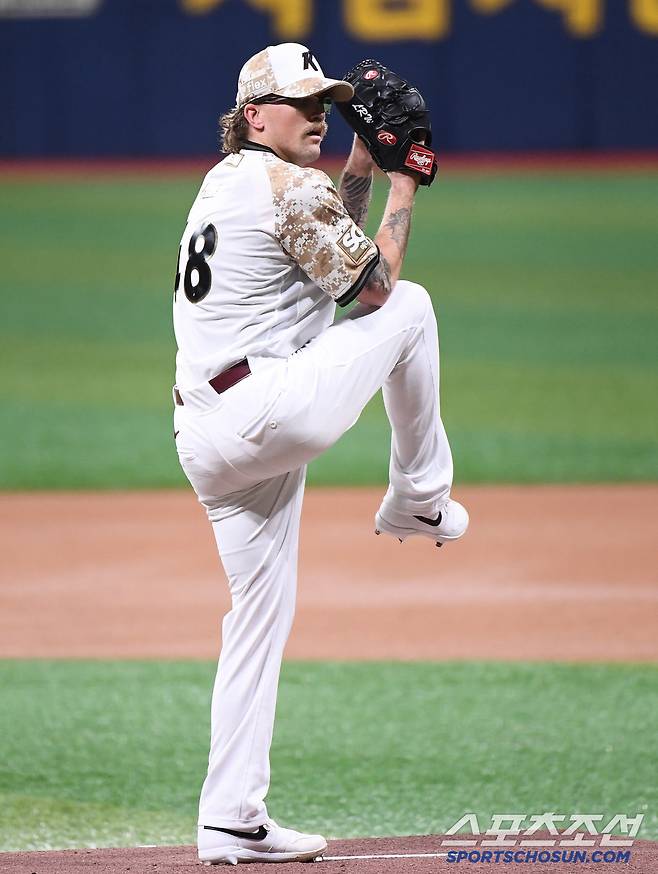 25일 서울 고척스카이돔에서 열린 KIA-키움전. 키움 선발투수 웰스가 투구하고 있다. 고척=정재근 기자 cjg@sportschosun.com/2025.6.25/