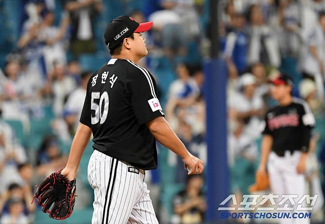 5일 대구 라이온즈파크에서 열린 삼성 라이온즈와 LG 트윈스의 경기. LG 장현식이 아쉬워하고 있다. 대구=박재만 기자 pjm@sportschosun.com/2025.07.05/