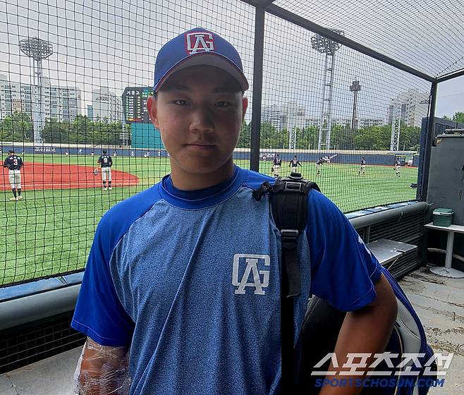 경기를 마치고 인터뷰 하는 경기항공고 양우진. 사진=김용 기자