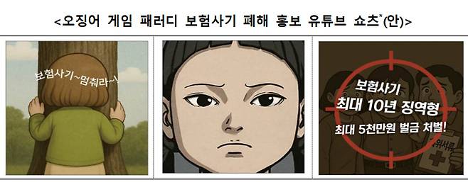 오징어게임을 패러디한 숏폼 영상을 통해 보험사기 근절을 위한 홍보 활동/사진=금융감독원